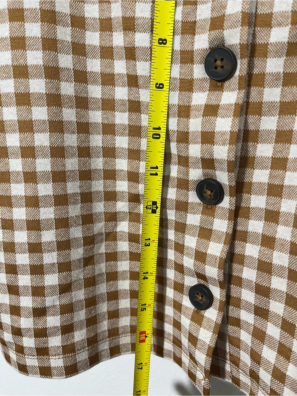 Madewell SIZE M Yellow & White Gingham Button-Front Top - Picture 5 of 6